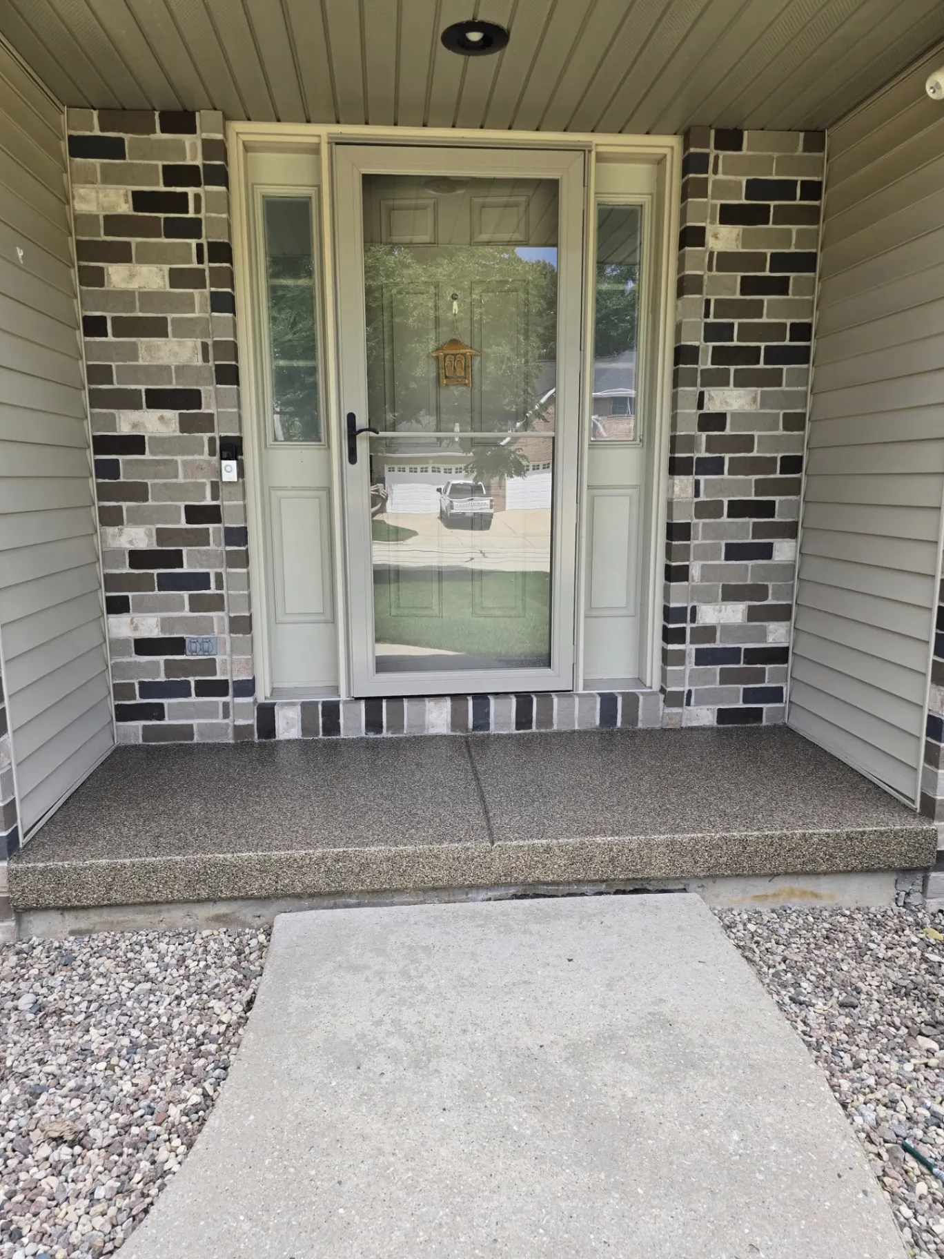 Finished front porch patio coating