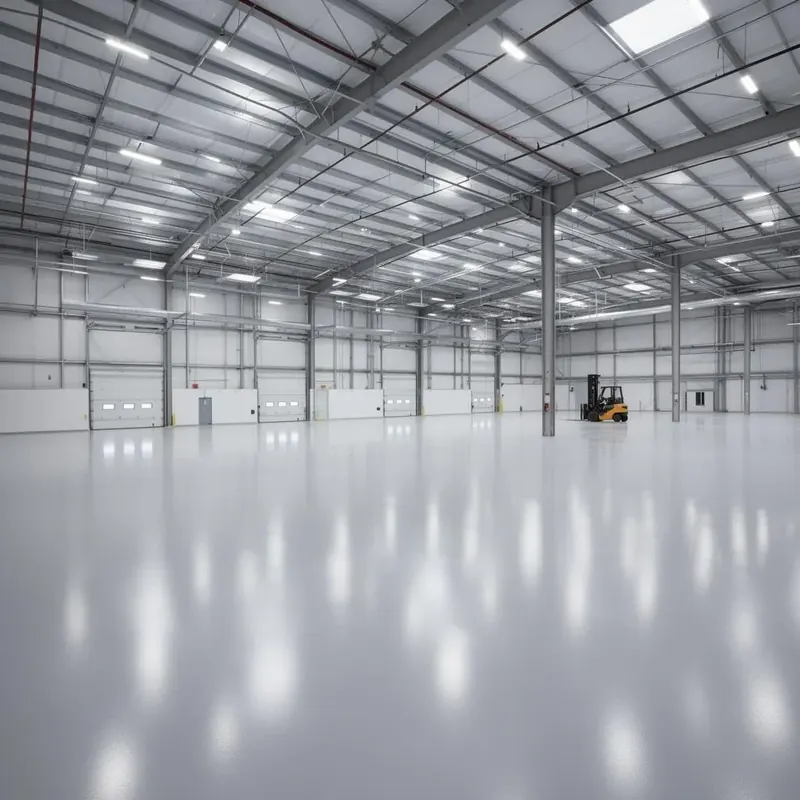 Commercial epoxy floor coating in an Appleton, WI showroom